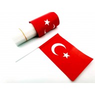 Kağıt Bayrak Çubuklu 80 Adet  Türk Bayrağı ( 12 x 18 cm ) 