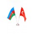 Masa bayrağı Çiftli Azerbaycan-Türkiye Bayrağı