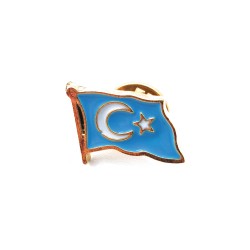 Doğu Türkistan bayrağı Rozeti (Gök bayrak)-30'lu